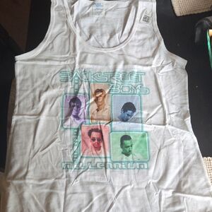 BSB Millenium Backstreet Boys White Graphic Tank Top M NWT